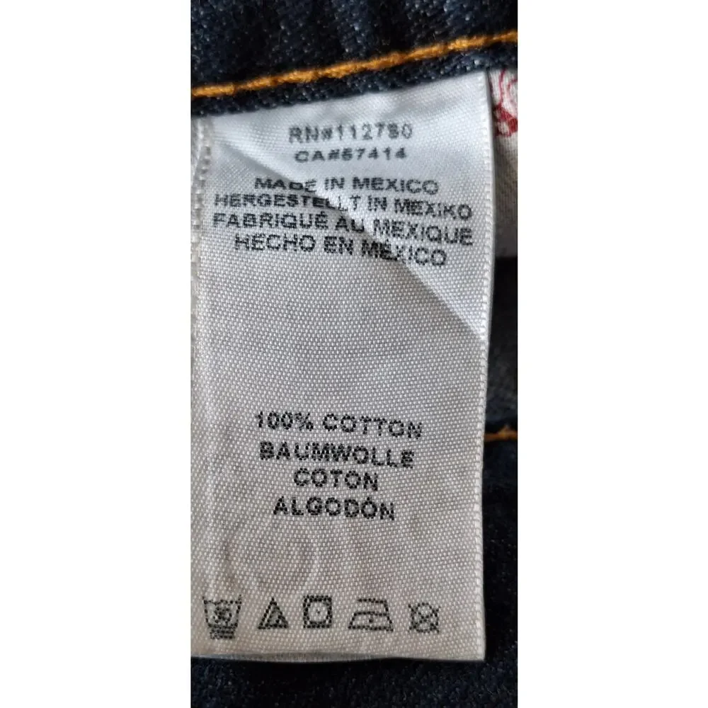 True Religion World Tour Men's Straight Flap Blue Jeans 100% Cotton Size 38x33